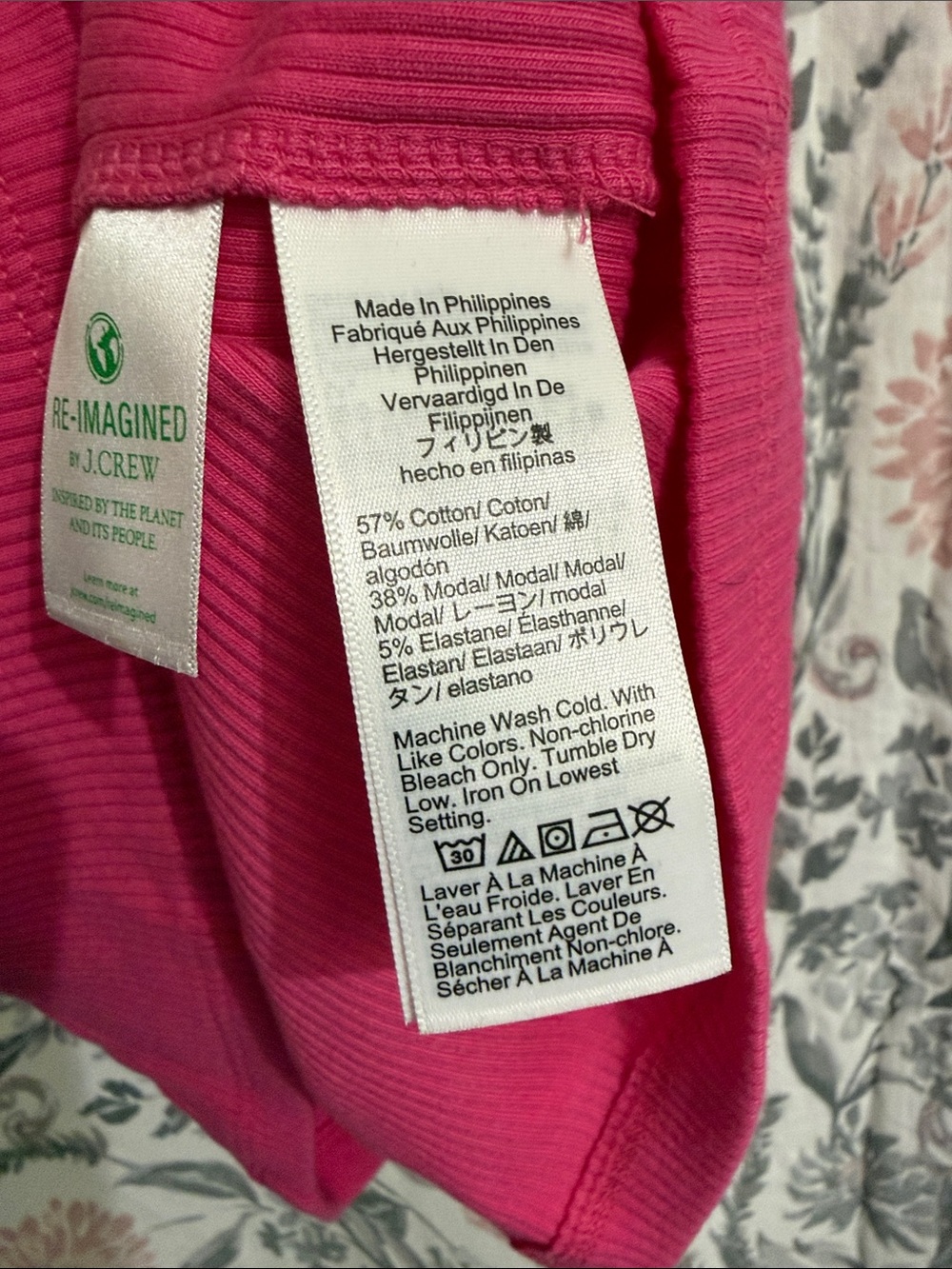 J. Crew Bright Pink Ribbed Ruffle-Sleeve Tank - Picture 3 of 5